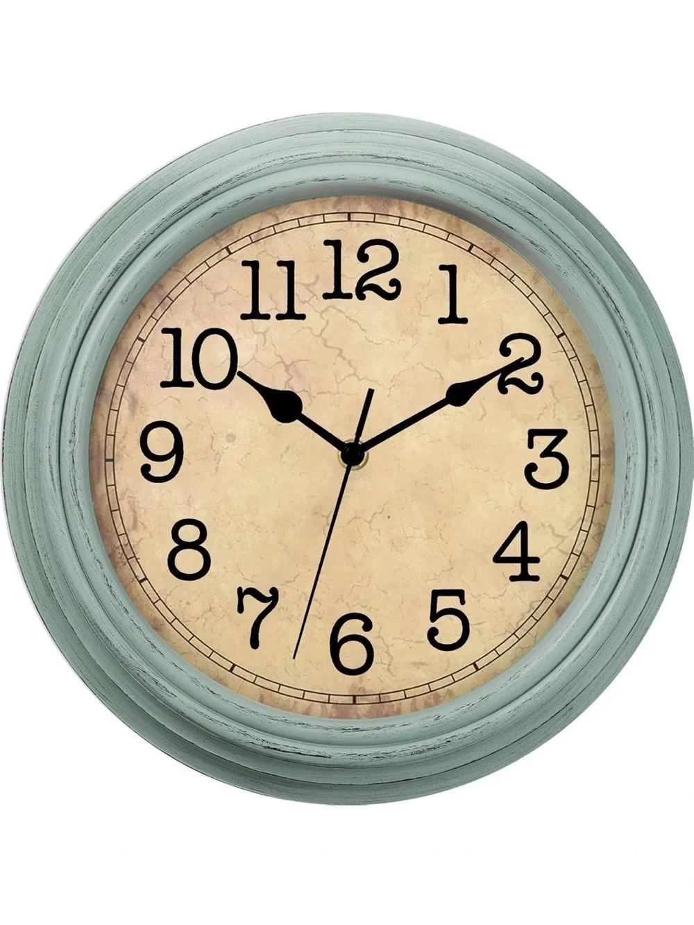 12” Retro-Style Analog Wall Clock in Teal